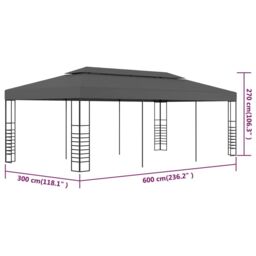 Berkfield Home Gazebo Marquee 3x6 m Anthracite in Black - thumbnail 6