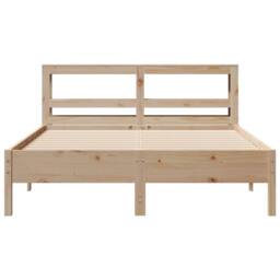 Berkfield Home Decorative Bed Frame without Mattress 140x200 cm Solid Wood Pine in Natural - thumbnail 4