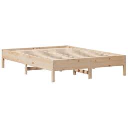 Berkfield Home Decorative Bed Frame without Mattress 140x200 cm Solid Wood Pine in Natural - thumbnail 7