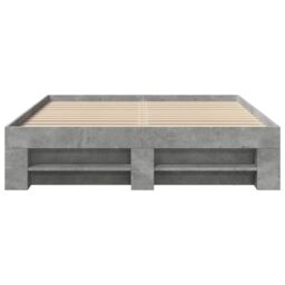 Berkfield Home Bed Frame without Mattress Concrete Grey 120x190cm Engineered Wood - Size: 120x190 cm - thumbnail 5