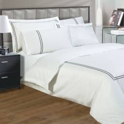 Sweet Dreams Luxurious Egyptian Cotton Embroidered Blue Duvet Cover - Size: Double - thumbnail 1