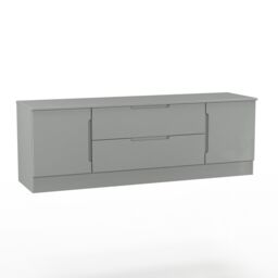 Ready Assembled 2 U Lucca 2 Door 2 Drawer Superwide TV Unit (Ready Assembled) in Dark Grey - Size: Large - thumbnail 8