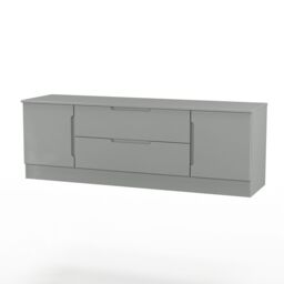 Ready Assembled 2 U Lucca 2 Door 2 Drawer Superwide TV Unit (Ready Assembled) in Dark Grey - Size: Large - thumbnail 4