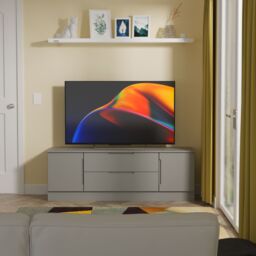 Ready Assembled 2 U Lucca 2 Door 2 Drawer Superwide TV Unit (Ready Assembled) in Dark Grey - Size: Large - thumbnail 1