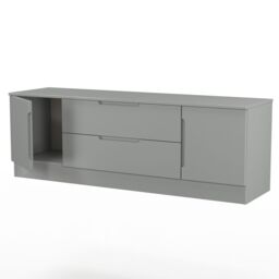Ready Assembled 2 U Lucca 2 Door 2 Drawer Superwide TV Unit (Ready Assembled) in Dark Grey - Size: Large - thumbnail 6