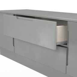 Ready Assembled 2 U Lucca 2 Door 2 Drawer Superwide TV Unit (Ready Assembled) in Dark Grey - Size: Large - thumbnail 7
