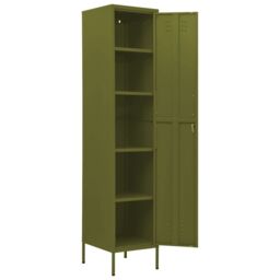 Berkfield Home Locker Cabinet Olive Green 35x46x180 cm Steel - Size: 35 x 46 x 180 cm - thumbnail 6