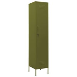 Berkfield Home Locker Cabinet Olive Green 35x46x180 cm Steel - Size: 35 x 46 x 180 cm - thumbnail 2