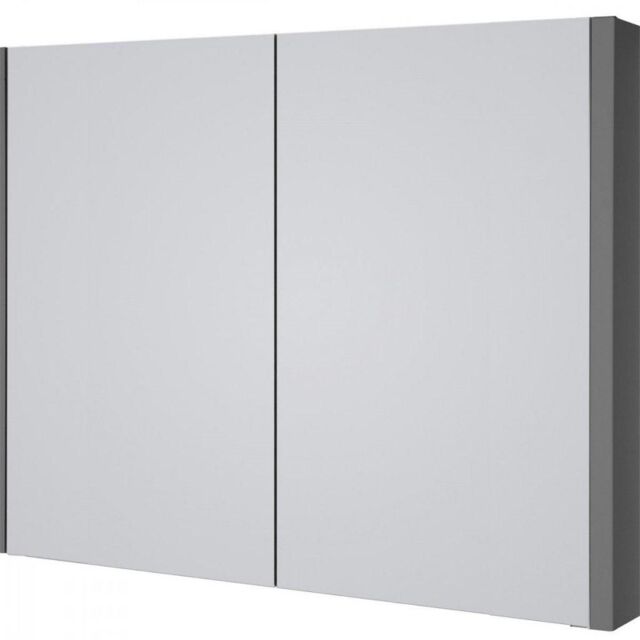 Clifton Grey Gloss Mirror Bathroom Cabinet 80cm Wide - image 1