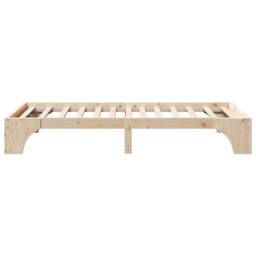 Berkfield Home Bed Frame Natural Pine wood 90 x 190 cm Minimalist Bed Frame in Light Brown - thumbnail 6