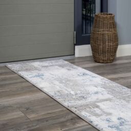 Kukoon Silver Blue Grey Modern Abstract Distressed Area Rug Living Room Décor in Baby Blue - Size: 240 cm x 330 cm - thumbnail 7