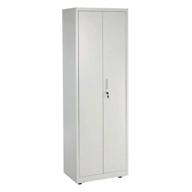 FLAVORA Metal Storage Cabinet - 4 Shelf Slim Office Storage in Grey - Size: 0.6m2 - image 1