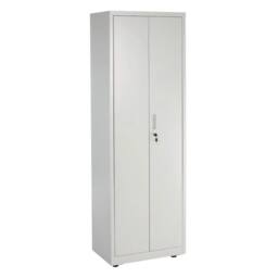 FLAVORA Metal Storage Cabinet - 4 Shelf Slim Office Storage in Grey - Size: 0.6m2