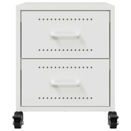 Berkfield Home Bedside Cabinet White 36x39x43.5 cm Steel - thumbnail 6