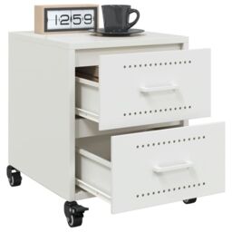 Berkfield Home Bedside Cabinet White 36x39x43.5 cm Steel - thumbnail 4