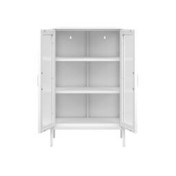 Lemon Pavilion Furniture Marsh Storage Cabinet - Steel/Glass - White - Flat Packed - thumbnail 3