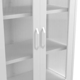 Lemon Pavilion Furniture Marsh Storage Cabinet - Steel/Glass - White - Flat Packed - thumbnail 5