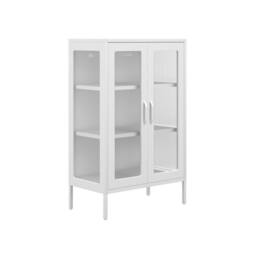 Lemon Pavilion Furniture Marsh Storage Cabinet - Steel/Glass - White - Flat Packed - thumbnail 2