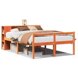 Berkfield Home Bookcase Bed without Mattress Wax Brown 140x190 cm Solid Wood - thumbnail 2