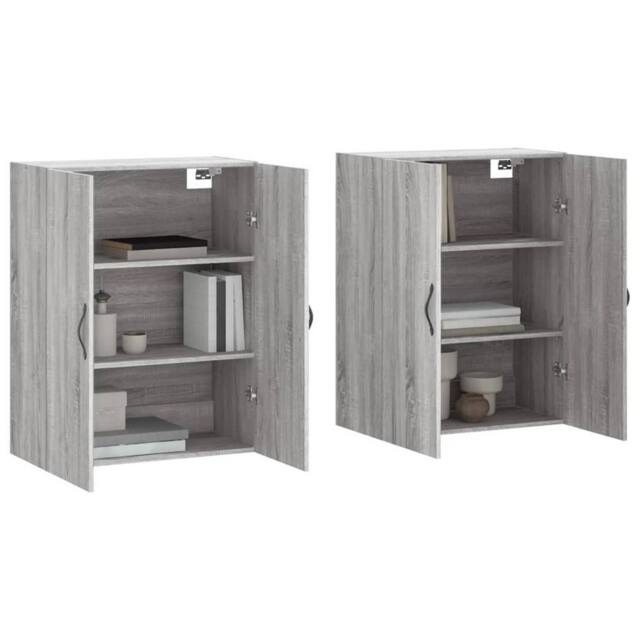 Berkfield Home Wall Mounted Cabinets 2 pcs Grey Sonoma Engineered Wood - image 1