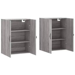 Berkfield Home Wall Mounted Cabinets 2 pcs Grey Sonoma Engineered Wood - thumbnail 4