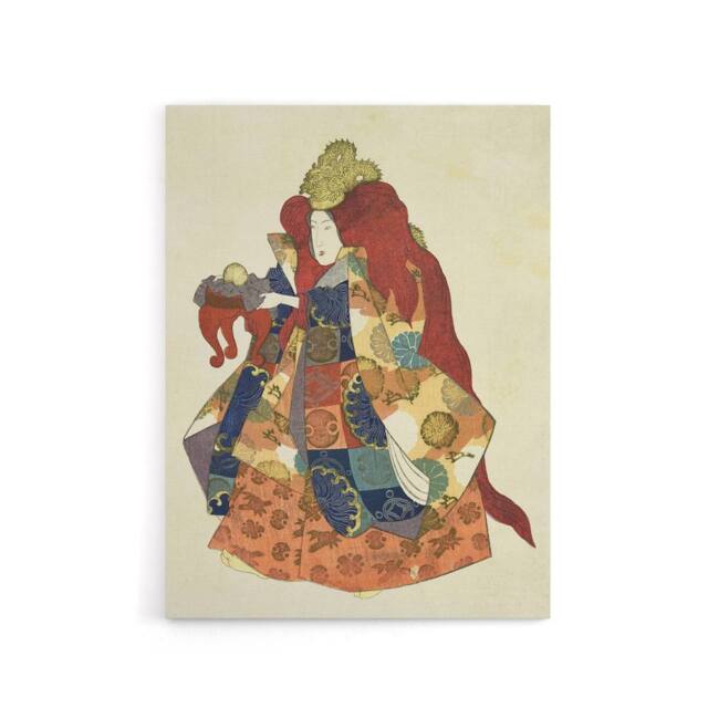 "Artery8 Sea God Riujin Japanese Kabuki Actor Kuniyoshi Canvas Wall Art in Brown - Size: W18"" x H24""" - image 1