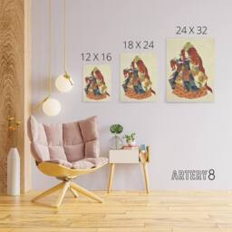 "Artery8 Sea God Riujin Japanese Kabuki Actor Kuniyoshi Canvas Wall Art in Brown - Size: W18"" x H24""" - thumbnail 4