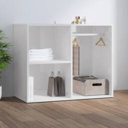 Berkfield Home Dressing Cabinet High Gloss White 80x40x65 cm Engineered Wood - Size: 80 x 40 x 65 cm - thumbnail 2