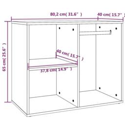 Berkfield Home Dressing Cabinet High Gloss White 80x40x65 cm Engineered Wood - Size: 80 x 40 x 65 cm - thumbnail 7
