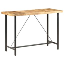 Berkfield Home Bar Table 150x70x107 cm Rough Mango Wood in Brown - Size: 150 x 70 x 107 cm - thumbnail 1