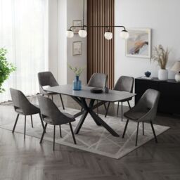 Home Detail Violet 180cm Grey Sintered Stone Ceramic Dining Table - thumbnail 6