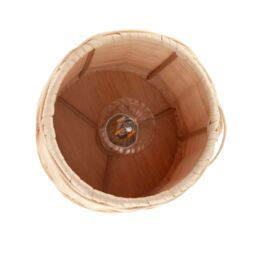 Happy Homewares Traditional Natural Woven Rattan Table Lamp with Rubber Wood Base in Brown - thumbnail 5