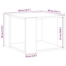 Berkfield Home Coffee Table Artisan Oak 40x40x30 cm Engineered Wood in Brown - Size: 40 x 40 x 30 cm - thumbnail 9