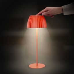 BRILONER Touch Dimmable Rechargeable Wireless Indoor Outdoor LED Table Lamp in Orange - thumbnail 6