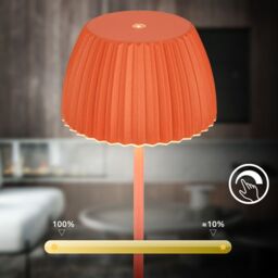 BRILONER Touch Dimmable Rechargeable Wireless Indoor Outdoor LED Table Lamp in Orange - thumbnail 4