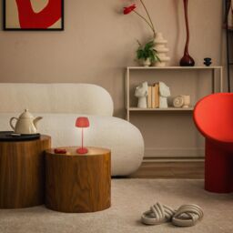 BRILONER Touch Dimmable Rechargeable Wireless Indoor Outdoor LED Table Lamp in Orange - thumbnail 8