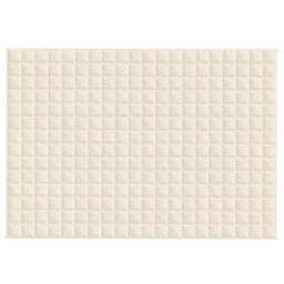 Berkfield Home Weighted Blanket Light Cream 137x200 cm Single 10 kg Fabric - thumbnail 3
