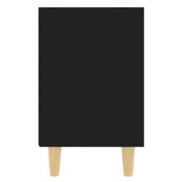Berkfield Home Bed Cabinet with Solid Wood Legs Black 40x30x50 cm - Size: 40 x 30 x 50 cm - thumbnail 5