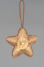 Shatchi 12cm Gold star - Christmas Hanging Decoration - thumbnail 2