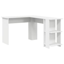 Berkfield Home Corner Desk with Storage White 140x113, 5x75cm - Size: 5x75 cm - thumbnail 2