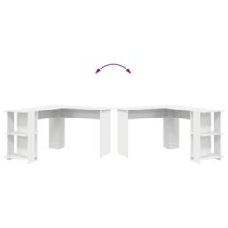 Berkfield Home Corner Desk with Storage White 140x113, 5x75cm - Size: 5x75 cm - thumbnail 8