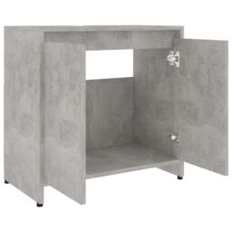 Berkfield Home Bathroom Cabinet Concrete Grey 60x33x61 cm Engineered Wood - Size: 60 x 33 x 61 cm - thumbnail 5
