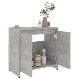 Berkfield Home Bathroom Cabinet Concrete Grey 60x33x61 cm Engineered Wood - Size: 60 x 33 x 61 cm - thumbnail 4