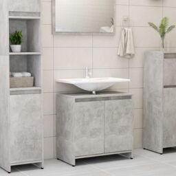 Berkfield Home Bathroom Cabinet Concrete Grey 60x33x61 cm Engineered Wood - Size: 60 x 33 x 61 cm - thumbnail 1