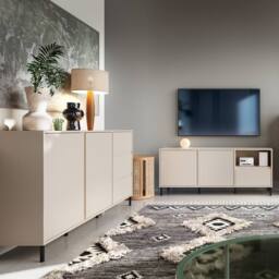 Furniture To Go Avenale Sideboard 2 Door 3 Drawer in Cashmere in Cream - thumbnail 6