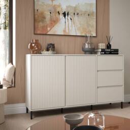 Furniture To Go Avenale Sideboard 2 Door 3 Drawer in Cashmere in Cream - thumbnail 4
