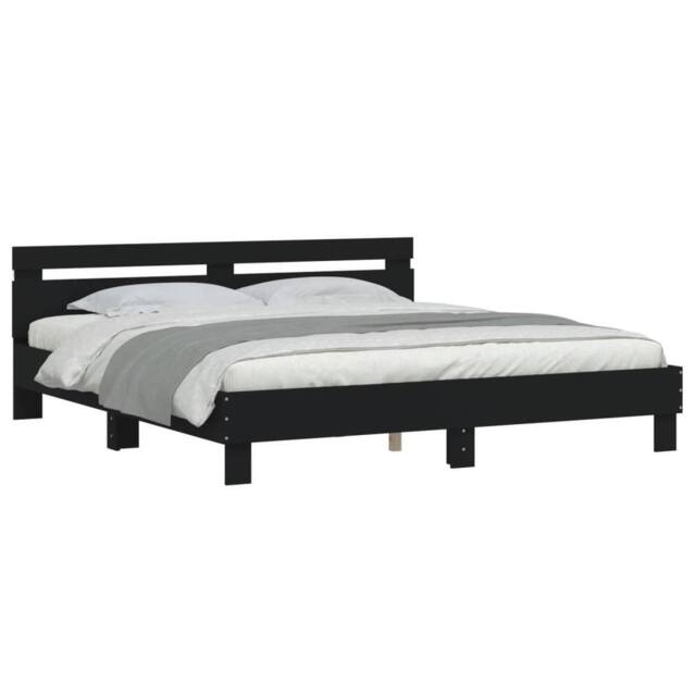 Berkfield Home Durable Bed Frame with LED without Mattress Black 180x200 cm Supe - Size: Super King - image 1