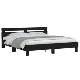 Berkfield Home Durable Bed Frame with LED without Mattress Black 180x200 cm Supe - Size: Super King - thumbnail 1