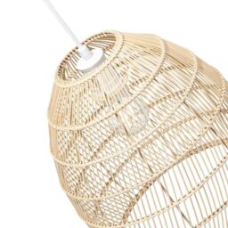 Happy Homewares Traditional Vintage Spiral Cage Design Natural Brown Rattan Ceiling Lamp Shade - thumbnail 4