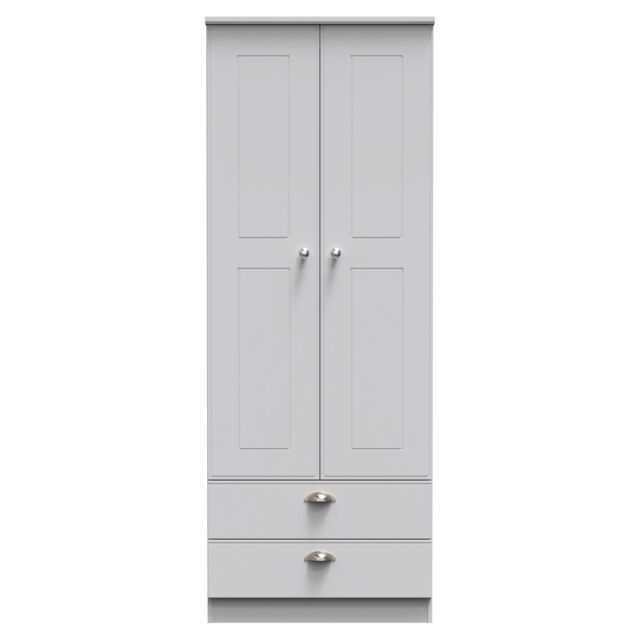Ready Assembled 2 U Albert 2 Door 2 Drawer Wardrobe (Ready Assembled) in Grey - image 1